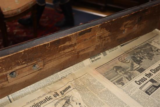 A George II walnut chest of four long drawers W.92cm